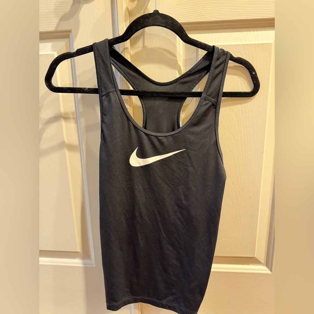 Nike Women's Black and White Tank Top
